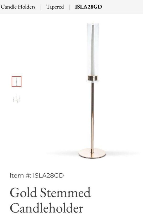 Gold Stem Candle Holder Aesthetics Event Rentals